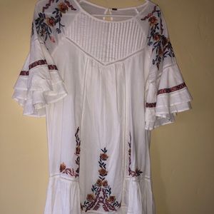 Free People white embroidered dress.